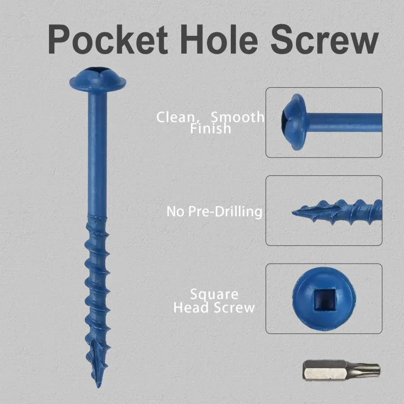 

VKKM 25-64mm Blue-coated Square Groove Countersunk Self-tapping Screws Are Suitable for Woodworking, Metal and Plastic