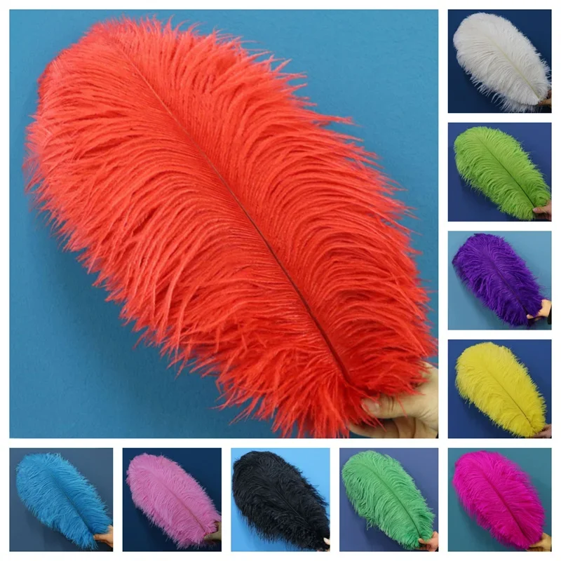 50pcs/lot Ostrich Feather Carnival Feathers for Sewing in Dress 40-45cm Wedding Decorations Gift Craft Items Vase Vases