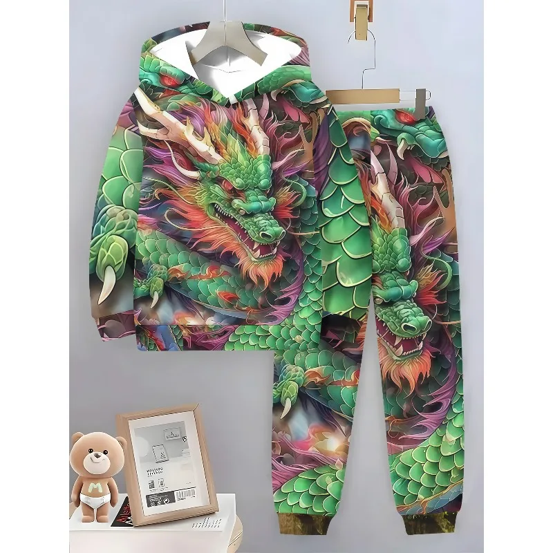 2025 красочный крутой кран для всего тела, цифровой 3D принт, мужской комплект, толстовка с длинными рукавами, толстовка с капюшоном, длинные брюки, комплект из 2 предметов