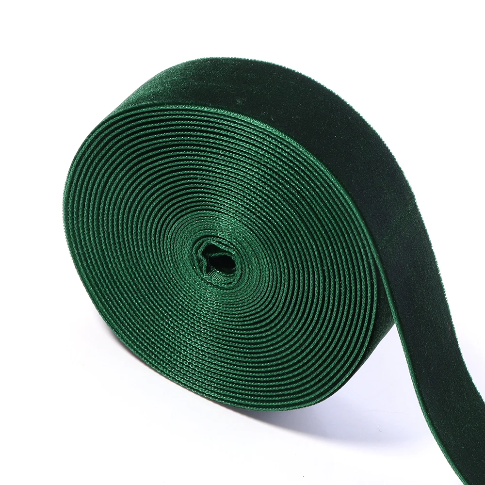 5–10 Yards/Rolle dunkelgrüne Samtbänder, einseitiges Beflockungsgurtband für Weihnachtsfeier, DIY, handgefertigte Geschenkverpackung, Dekoration – Detail 12