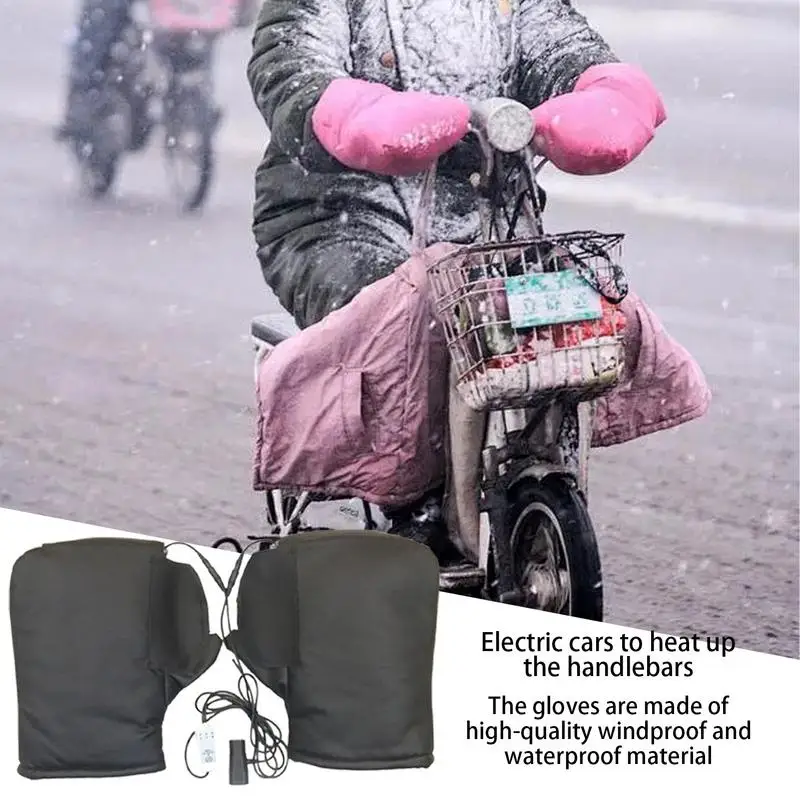 Winter Motorcycle Gloves Handlebar Muffs Waterproof Warm Handle Bar Cover Glove For Motorbikes Scooters Electric Vehicles