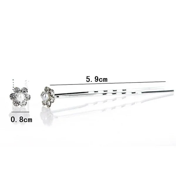 NEW Fashion Wedding Bridal Pearl Flower Clear Crystal Rhinestone Hair Pins Clips Bridesmaid Hair Wear Jewelry Hair Accessories