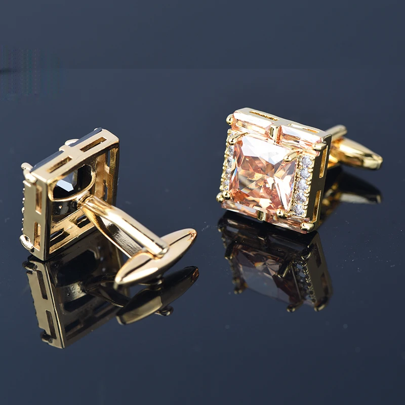 ICEYY Copper Black Crystal Sparkling Elegant Men's Cufflinks Men's French Shirt Dress Jewellery Accessories, Men's Party Gift Cu