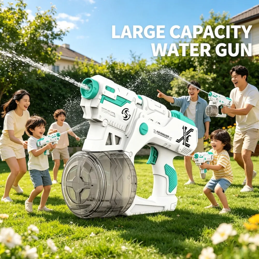 

High Pressure Electric Water Gun Toy Summer Outdoor Pool Water Battle Games Large Capacity Continuous Shooting Game for Children