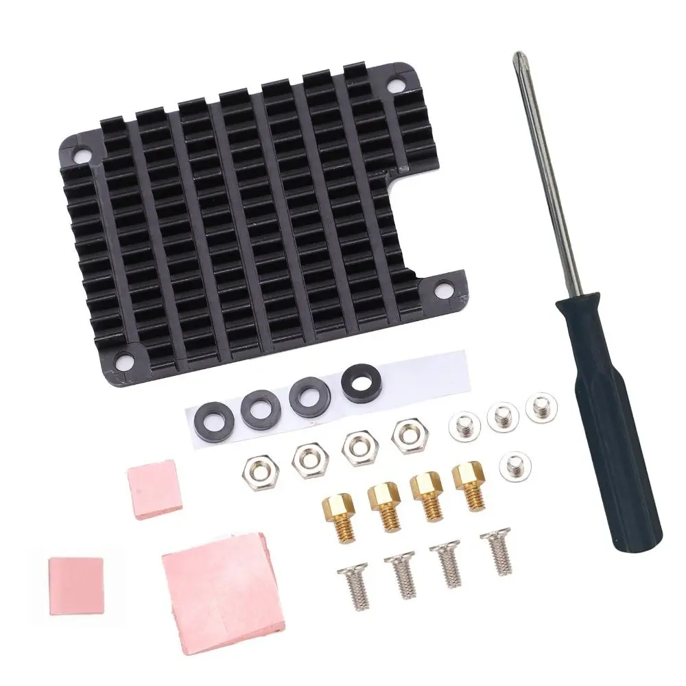 

Aluminum For CM4 Heatsink Reserved Hole Design with Installation Tool Aluminum Alloy Heatsink with Thermal Tapes