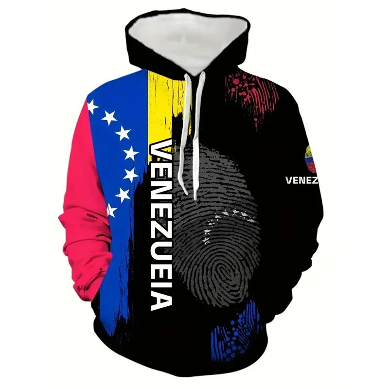 

Colombian Venezuela Flag Hoodies For Men Fashion 3D Printed Brazil Flag Hoodie Kids Autumn Street Sports Running Pullovers