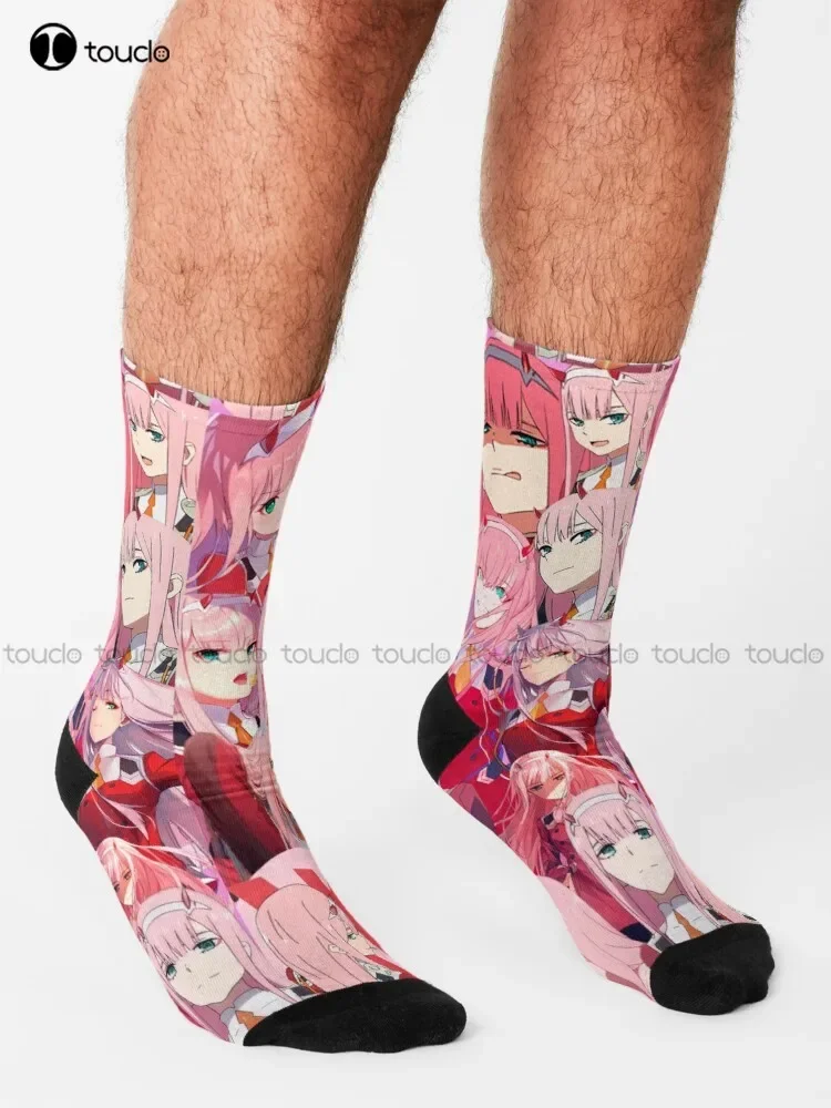 Zero Two Collage Socks Kawaii Socks Personalized Custom Unisex Adult Teen Youth Socks 360° Digital Print Fashion New