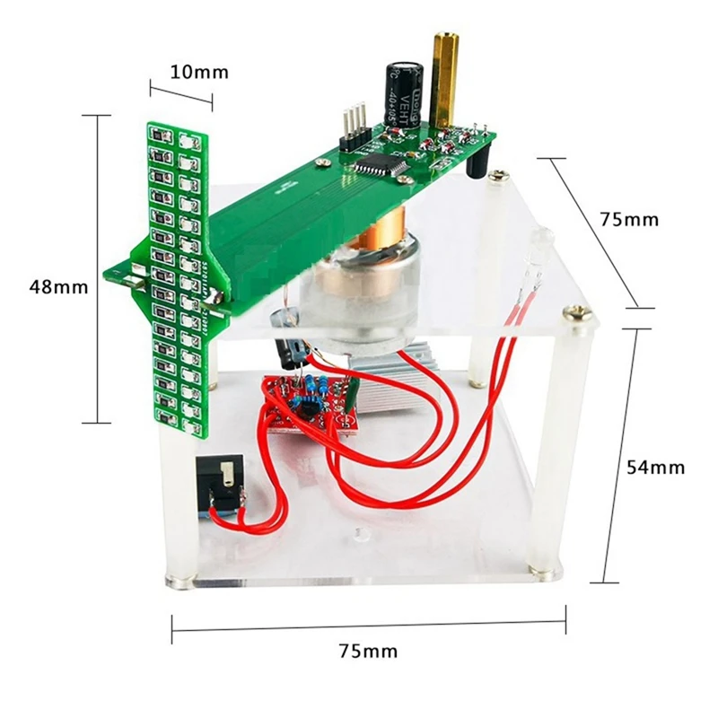 Single Side Cross Rotating LED Display DIY Electronic Kit Rotating Welding Spare Parts
