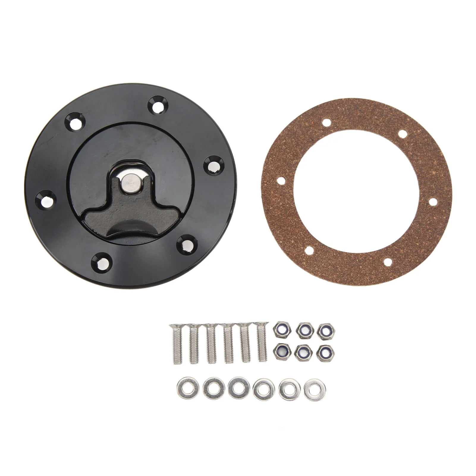 Brandstofcel Surge Tankdop Billet Aluminium 39mm ID Inbouw 6 Bouten Open Type Zwart Universeel voor Auto hot