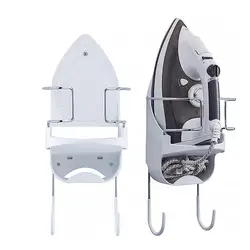 Ironing Board Storage Hook Space-saving Ironing Board Organizer Heavy Duty Wall Mount Ironing Board Hanger with Dual for Laundry