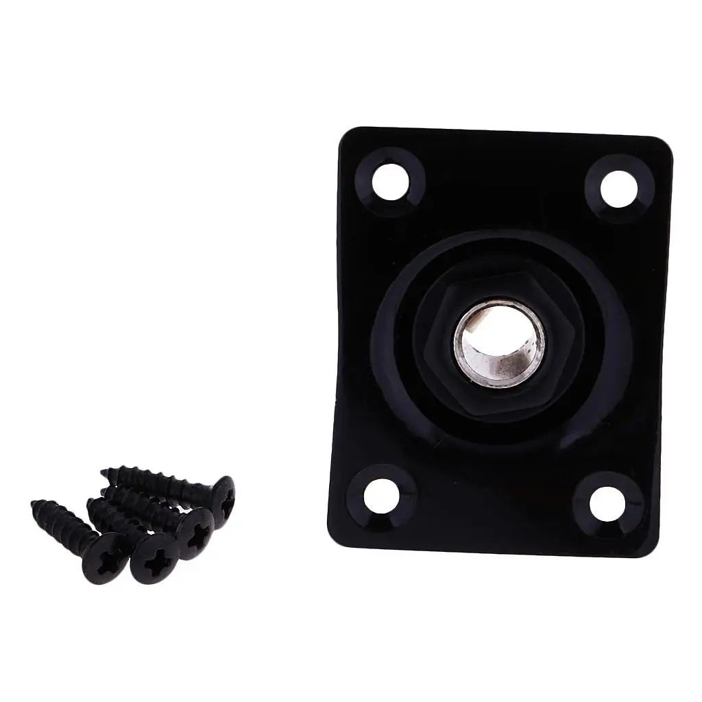 Standard Rectangle Jack Black Output Plate for Electric Guitar Bass Instrument Replacement