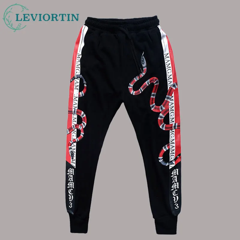 Joggers góticos versátiles de empalme para hombre, pantalones de chándal con estampado 3d de serpiente, Animal, moda, Fitness, culturismo, ropa de calle