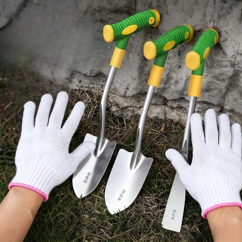 

Lightweight Aluminum Gardening Trowel and Comfort Fit Gloves Combo, Easy Clean Ergonomic Handle for Weeding Planting