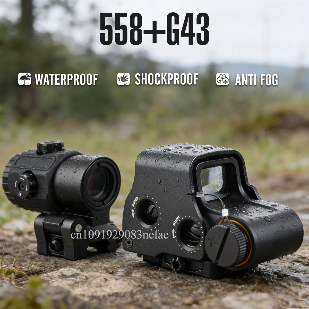 EOT**h 558 G43/G45 Magnifier Holographic Sight Scope 3X 5X Magnifiers for 558 Tactical Reflex Scope W/20mm Rail Mounts view 3
