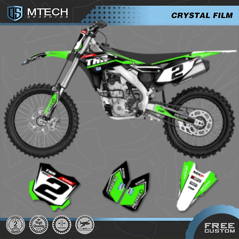 DSMTECH MOTOR Custom Team Motorcycle Graphics Decals Stickers Kit For KAWASAKI KXF250 KX250F KXF 250 2017 2018 2019 2020 004