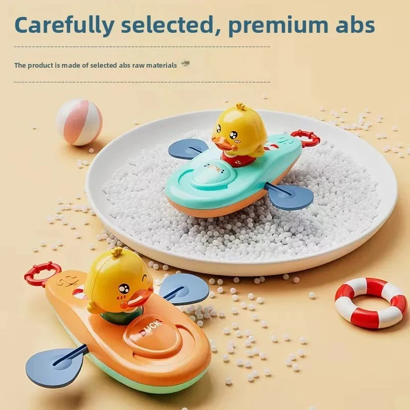 노란 오리 카약 아기 장난감 세 가지 색상의 오리 카약 목욕 장난감 유아용 수영장 목욕 장난감 물놀이용