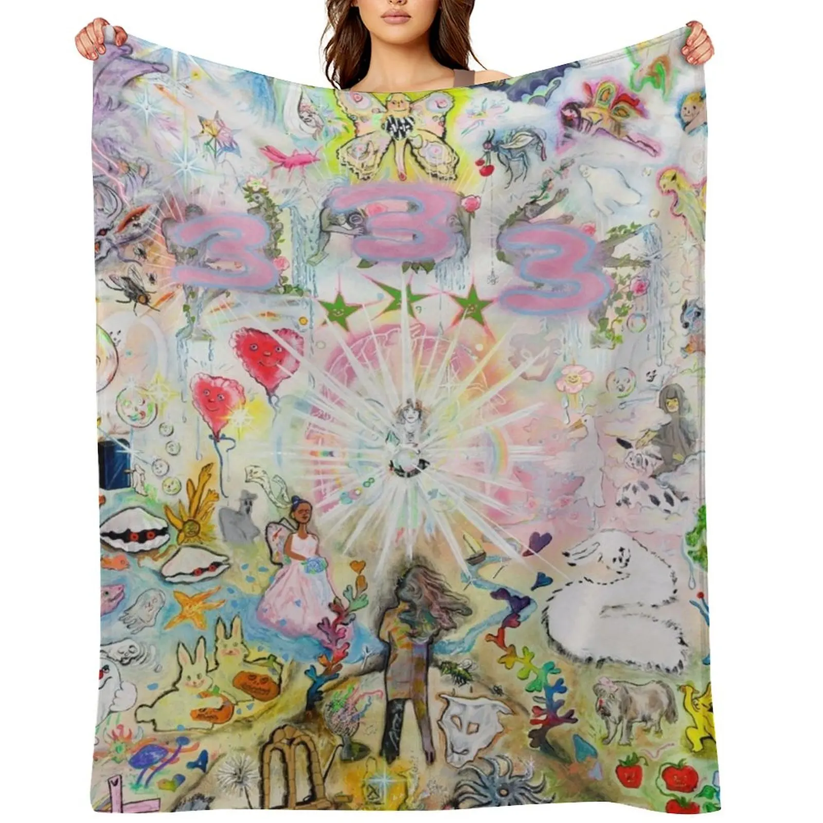 

Drain gang bladee 333 album cover Tapestry Throw Blanket Luxury Thicken Polar Soft Plaid Loose Blankets