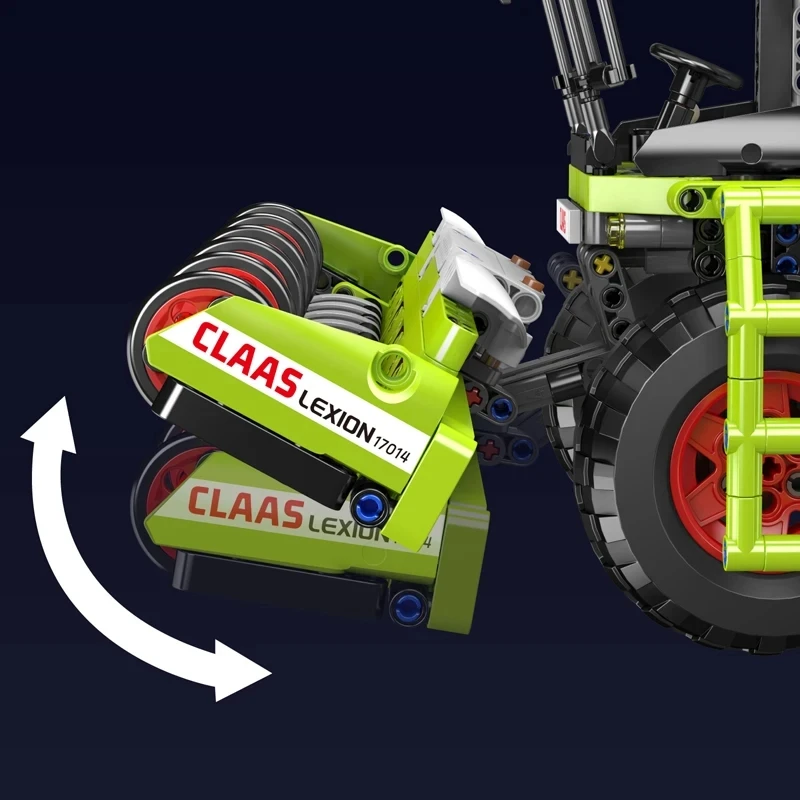 Mold King 17014 Technische afstandsbediening Harvester Truck Bouwstenen MOC Landbouwvoertuig Assemblage Speelgoed Kerstcadeau voor kinderen