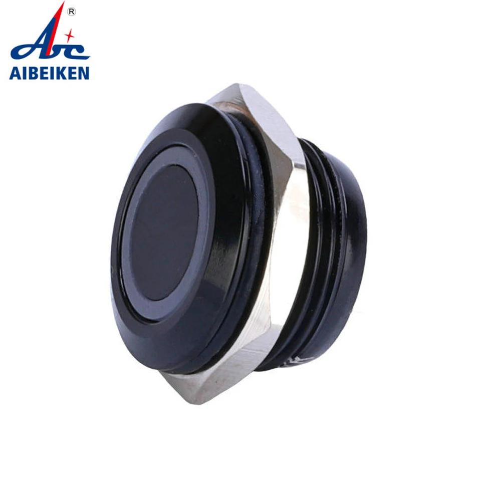 16mm/19mm/22mm/25mm/30mm Super Short Black Housing RGB Ring LED Push Button Waterproof 1NO Momentary Switch