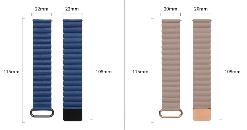 20 22mm Magnetic Leather Wrist Strap For Garmin Vivoactive 3 4 HR Watchband For Garmin Sq Active Move Venu 2 Plus Bracelet Band