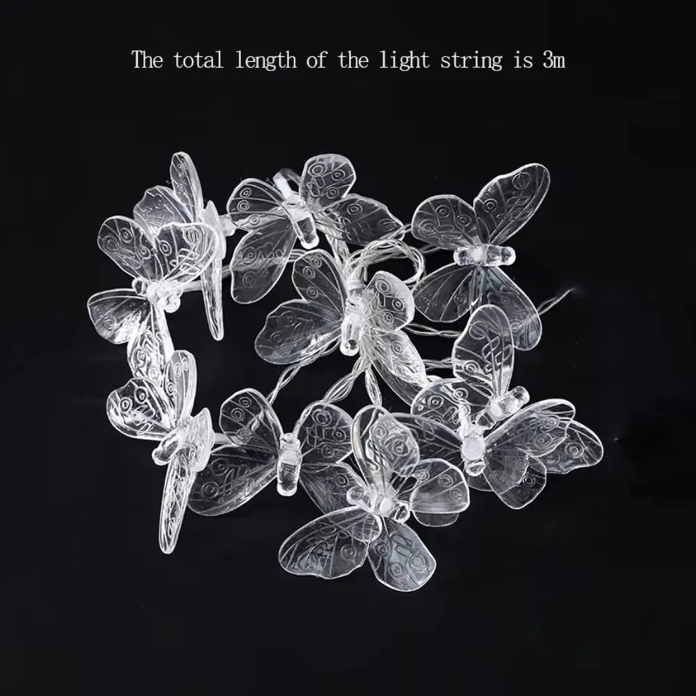 سهلة التركيب 3M فراشة سلسلة أضواء بطارية تعمل بالطاقة وامض أضواء الجنية البلاستيك مشرق LED ضوء سلسلة الطرف #1