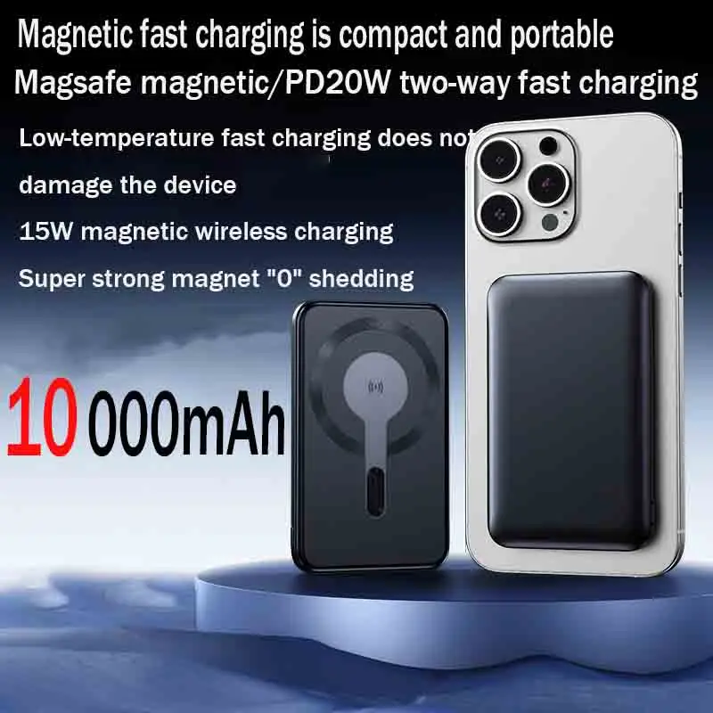 

Magnetic power bank10000mAh Magsafe magnetic/PD20W two-way fast charging For iPhone Xiaomi Huawei