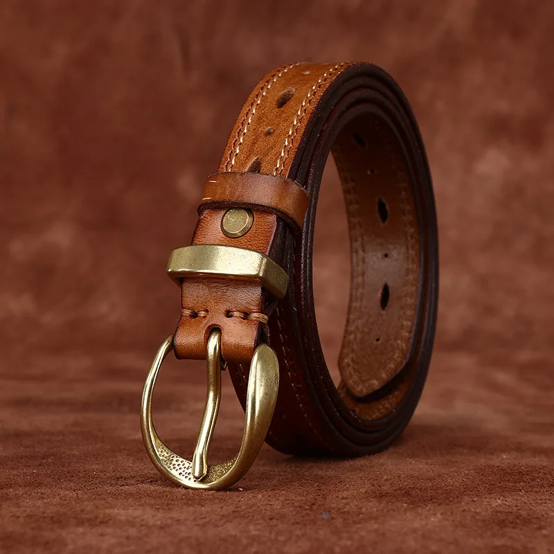 23-センチメートル中空女性のレトロな女性のベルト本革第一層牛革デニムベルト-y2k-アクセサリー-cinturones-de-lujo-mujer