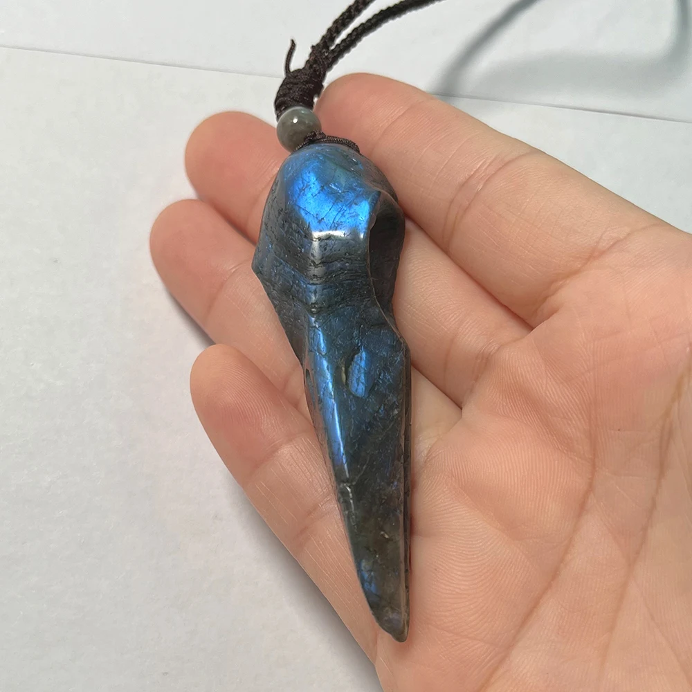 1Pcs Irregular Shape Wolf Mermaid Owl Bead Natural Stone Yellow Blue Labradorite Pendant for Necklace for Men Women