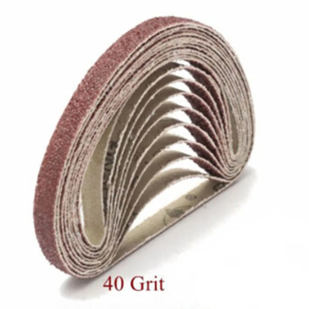 

50pcs Sanding Belts 40 60 80 120 Grit For 10 X 330 Mm Belt Power Finger File Sander Abrasive Grinding Polishing Metal Wood Tool