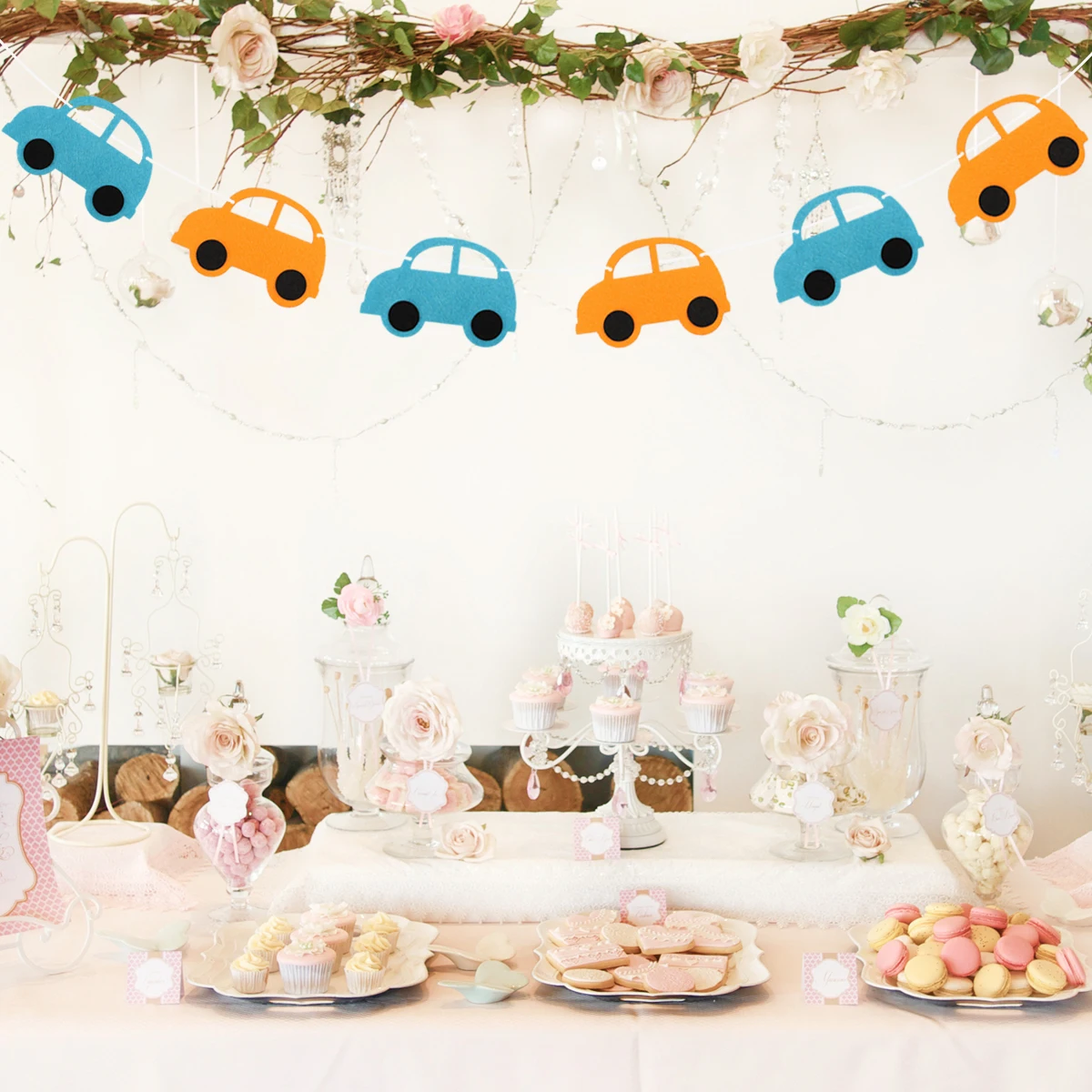 

Creative Non woven 3M Car Flag Banner Birthday Party Supplies Room Decoration Kids Holiday Celebration