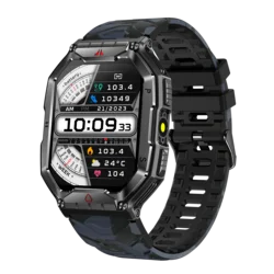2025 New Military Smart Watch Men IP68 Waterproof Outdoor Sports 24H Heart Rate 2.10-inch Fitness Tracker Smartwatche