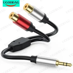 Stereo 3.5mm Male to 2RCA Female Jack Y Splitter Cable 3.5 AUX Audio Cord for Computer Mobile Phone Speaker DVD TV Amplifier