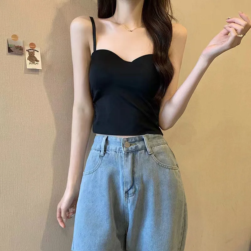 

Новый летний жилет, женская верхняя одежда, повседневная футболка без рукавов, обрезной топ, однотонный повседневный топ