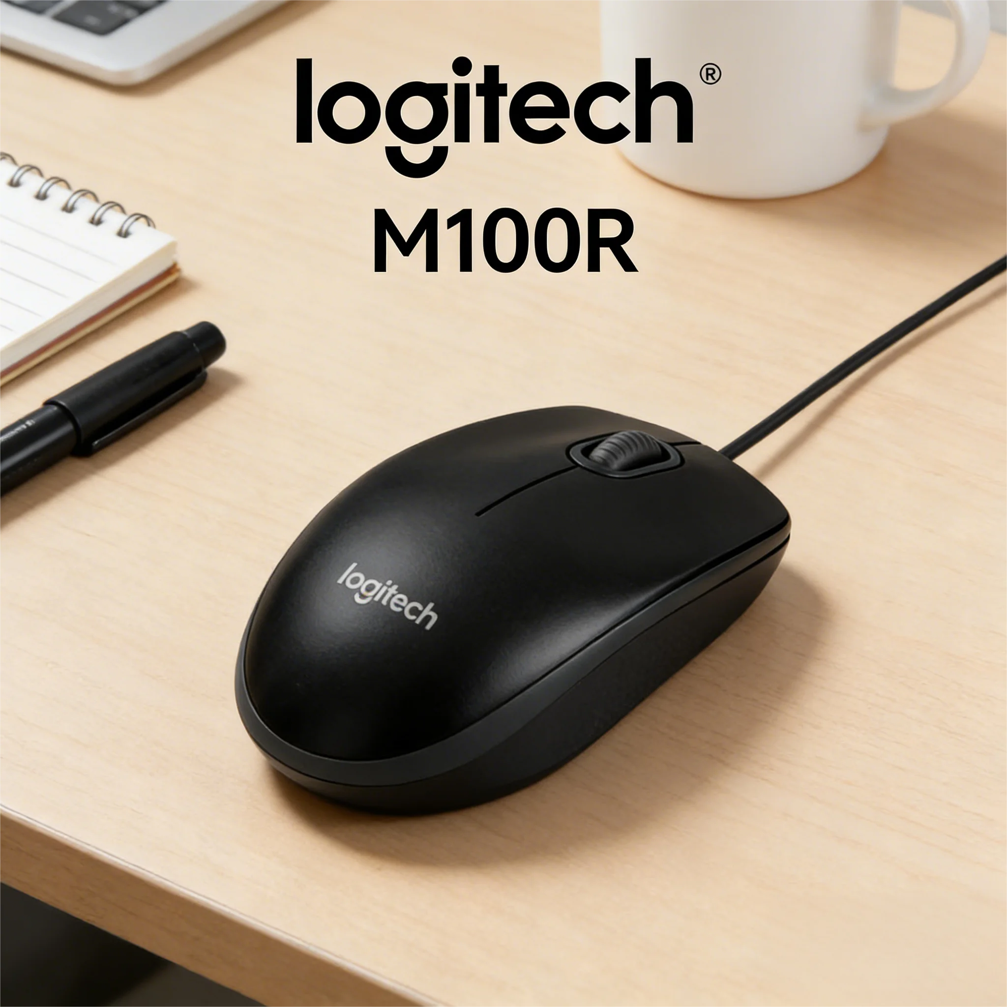 

Проводная мышь Logitech M100R с USB-подключением для повышения эффективности работы в офисе