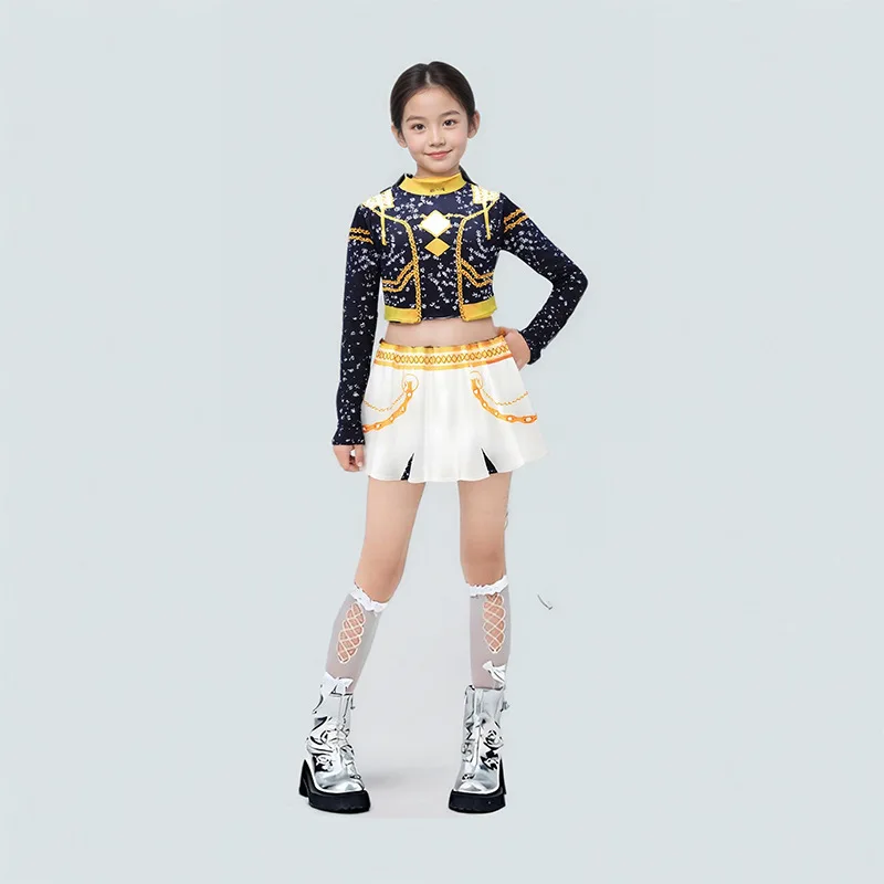 K-POP Witch Hunter Cos Suit, Rumizo Yimira Black Gold Singing Suit Abito per bambini stampato in 3D Halloween