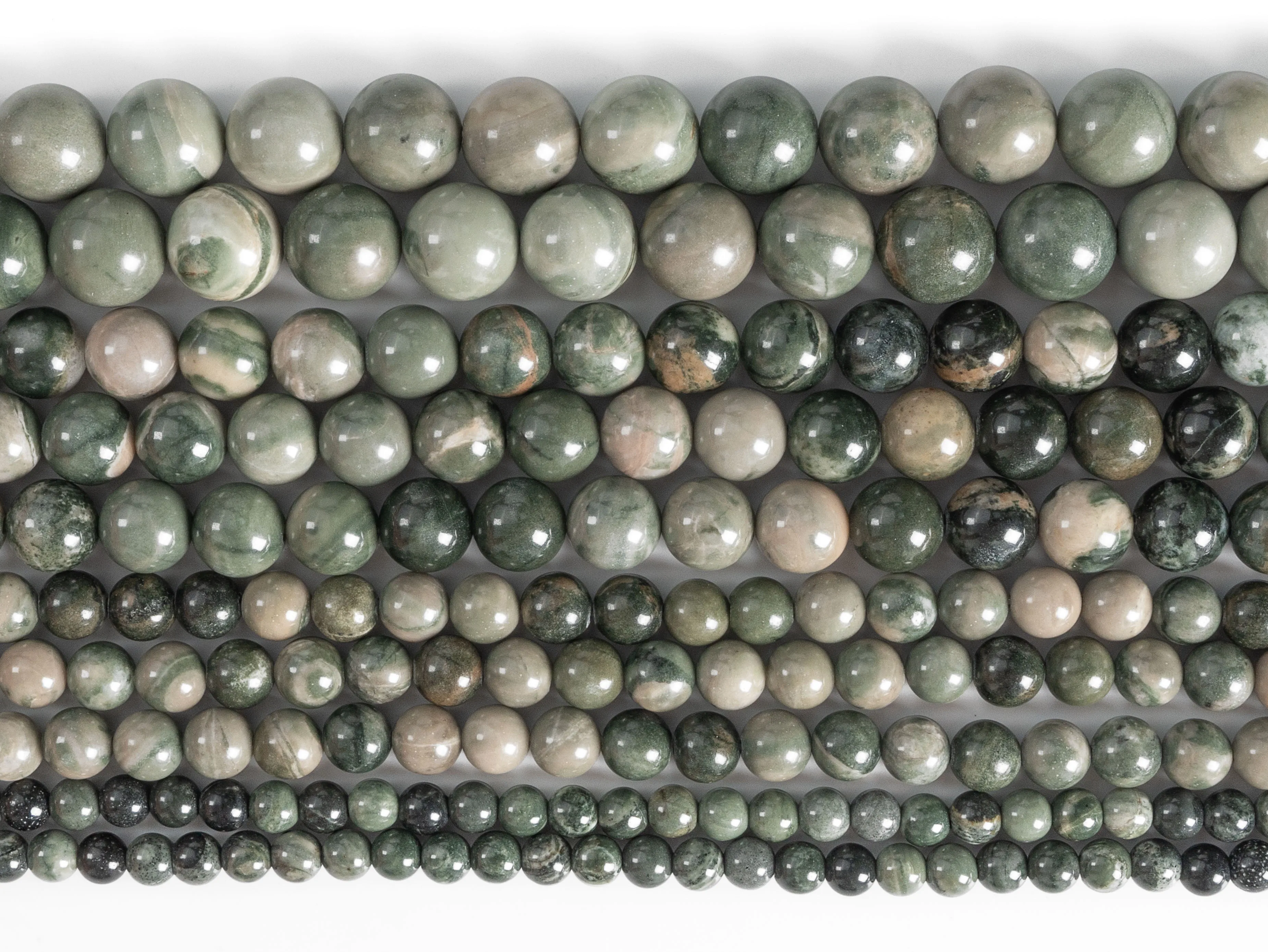 Green Brown Jasper Beads Grade AAA Genuine Natural Gemstone Round Loose Beads 4/6/8/10MM for New Year Gift Jewelry Making