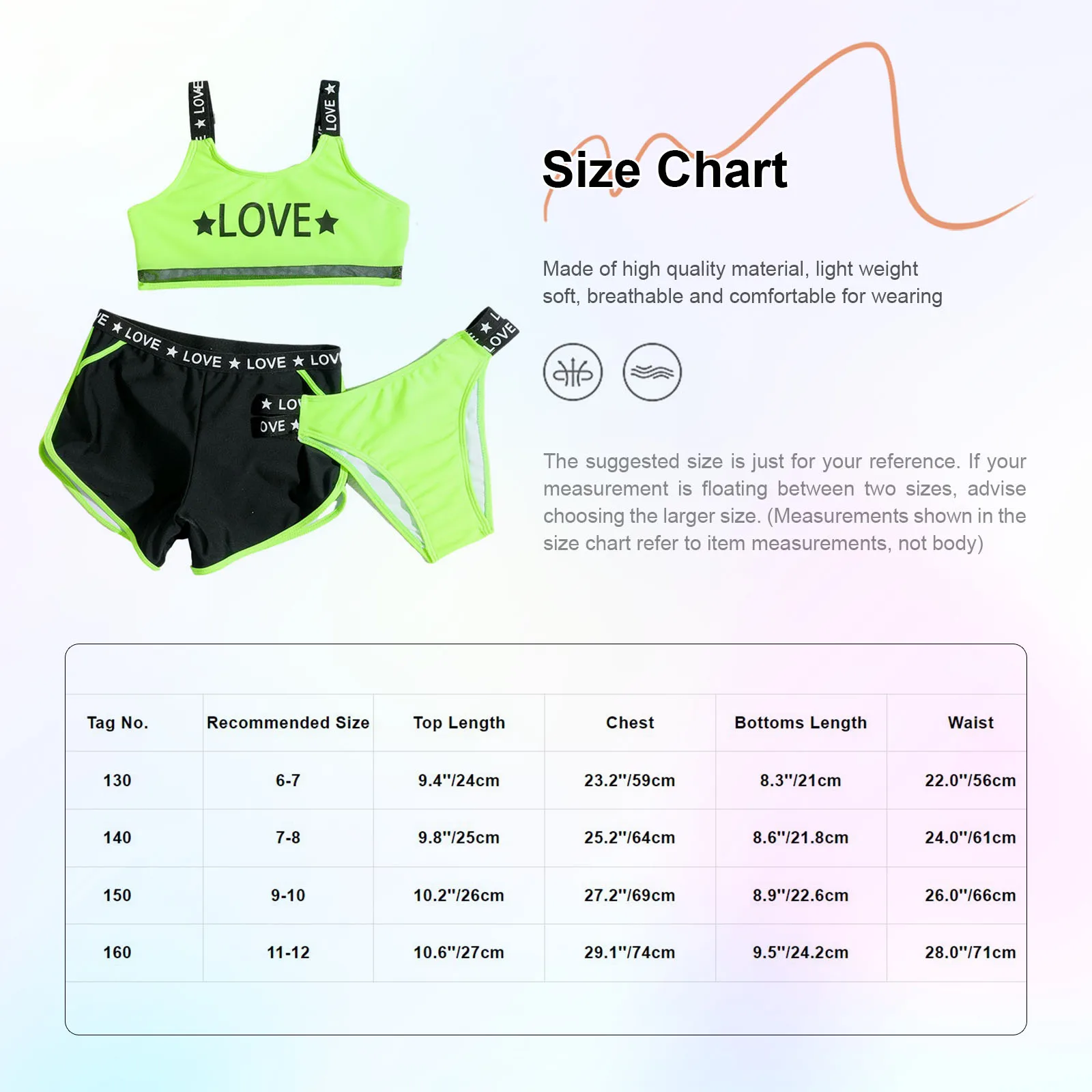 3Pcs Girls Swimsuits Kids Bikini Sets Summer Tank Top Vest+Shorts Bottoms+Briefs Sport Swimwear Pool Beach Surfing Bathing Suit