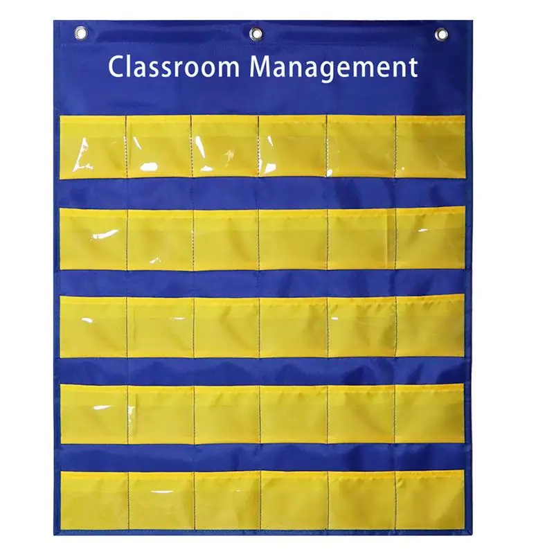 Classroom Pocket Charts Pocket Chart Wall File Organizer School Supplies For Students To Put School Passes Examination Cards