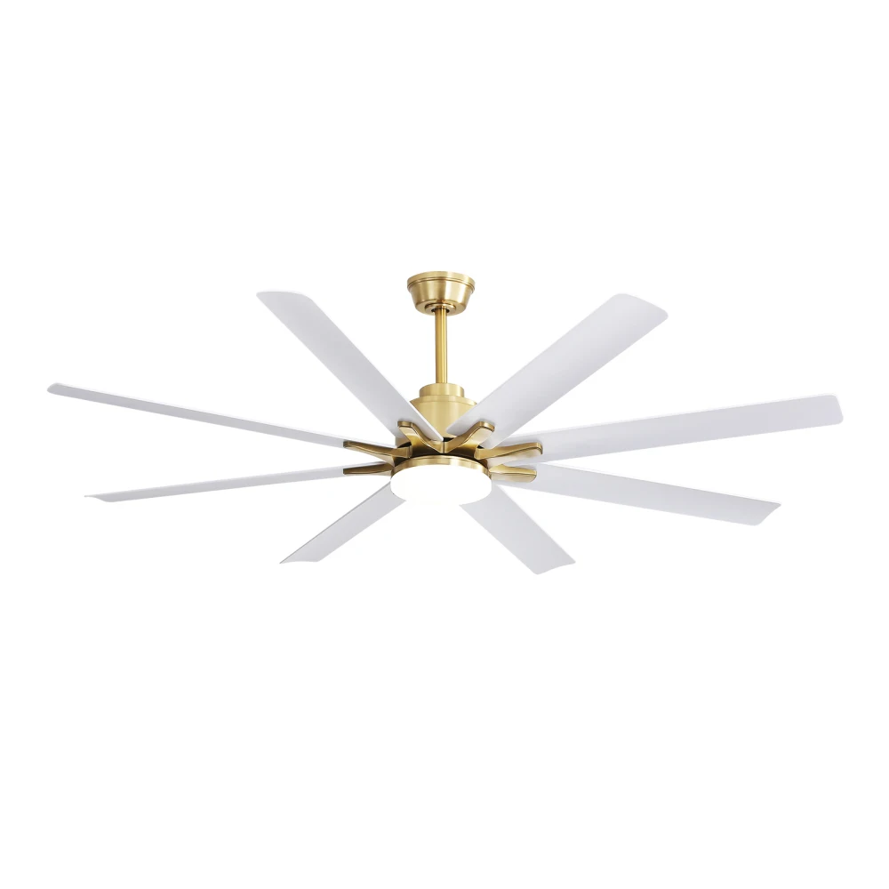 66 Inch Modern Smart Ceiling Fan With Dimmable Led Light 8 ABS Blades Remote Control Reversible DC Motor For Home Office