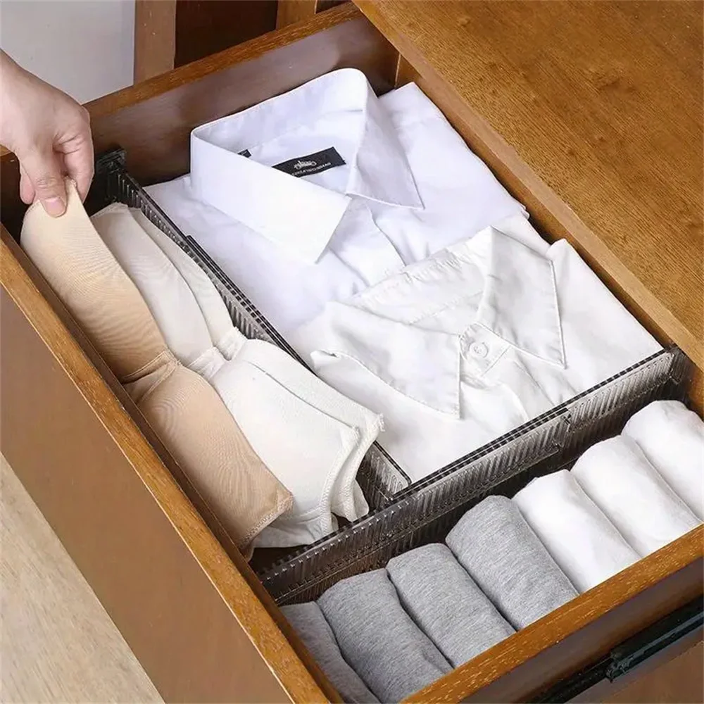 4/2PC Retractable Drawer Divider Holder Socks Underwear Partition Drawer Organizer Storage Clapboard Bedroom Kitchen Accessories