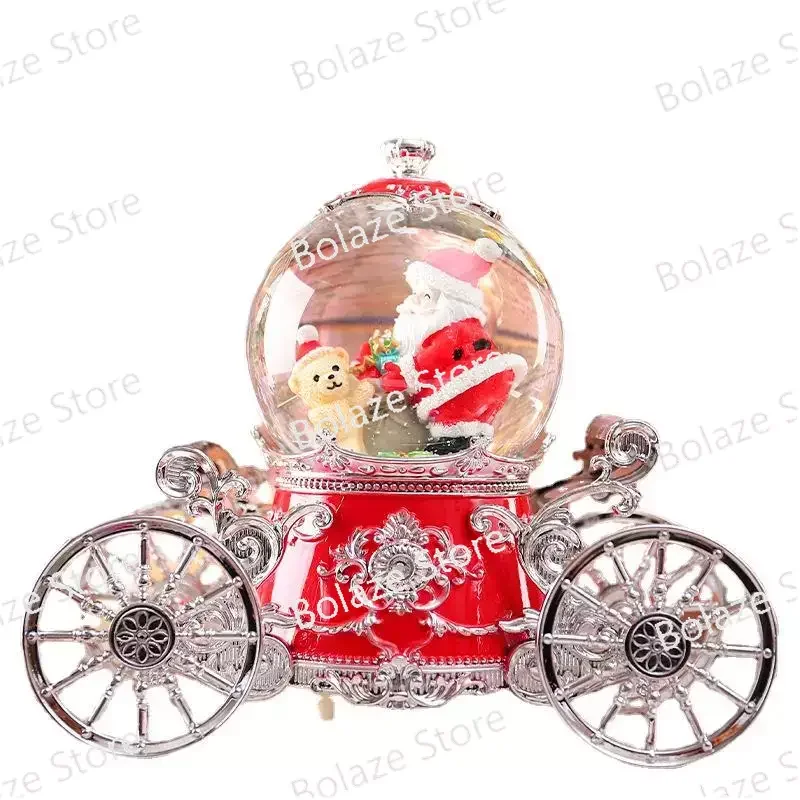 

Music Box Spinning Snow Girl Bedroom Desktop Decoration Festival Christmas Carriage Crystal Ball