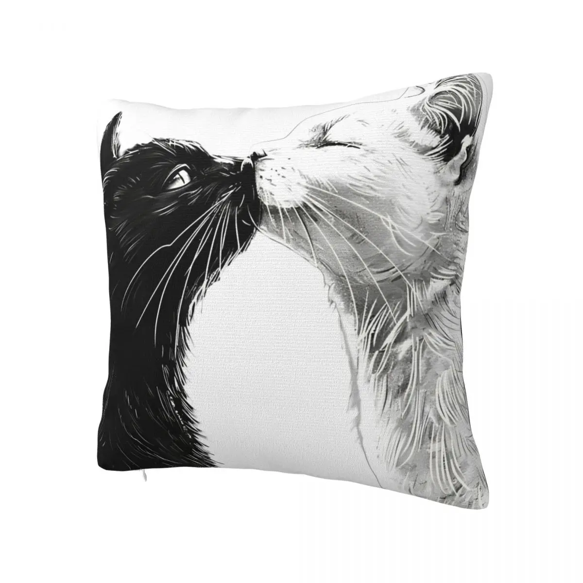 Love Kiss Cute Cat Pillow Cover Polyester Pillow Case Cushion Cover Cute Funny Graphic Pillowcases For Sofa Home Decoration