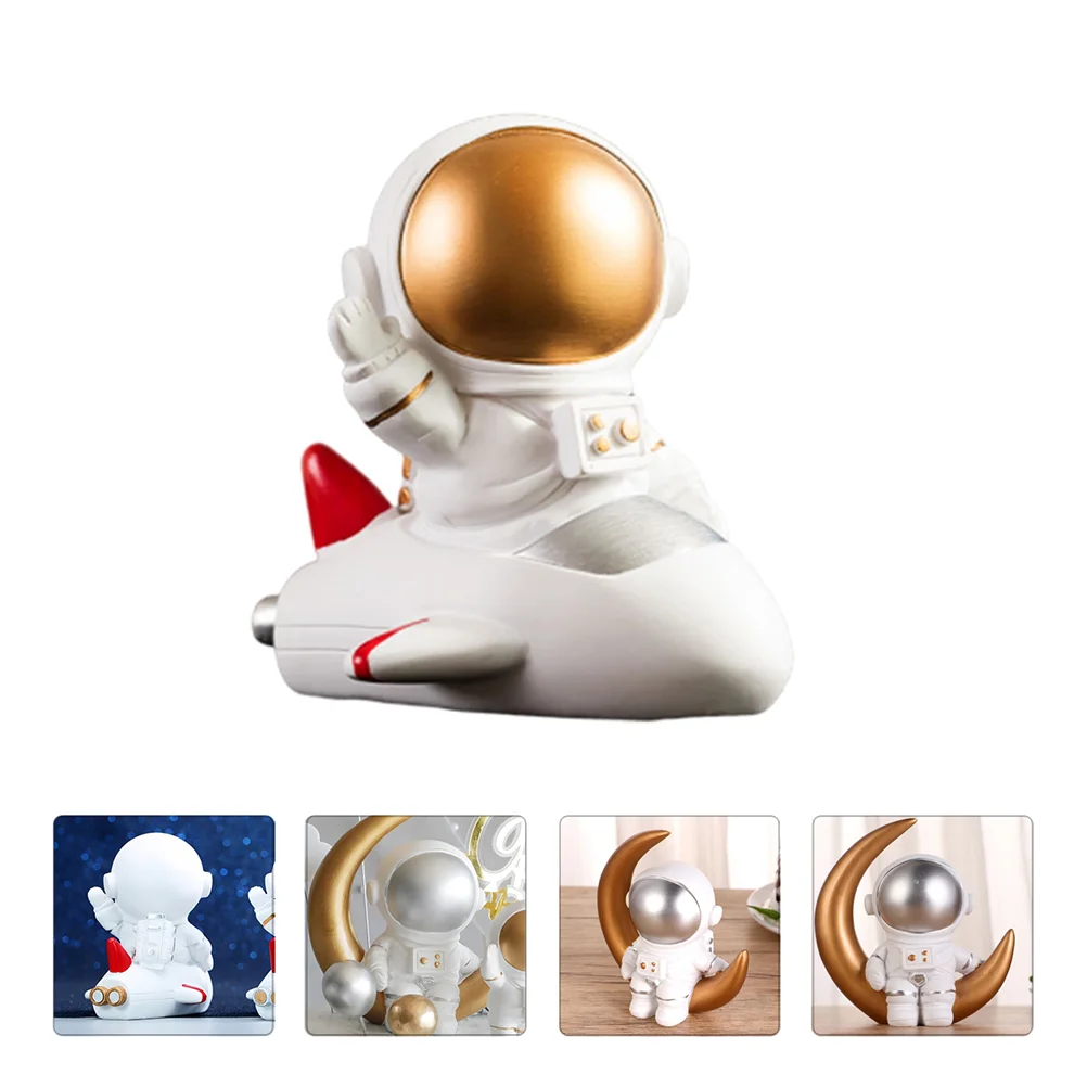 

2 Pcs Astronaut Ornaments Decoration Dessert Table Paper Cup Party Cake Resin Cupcake for Kids Child