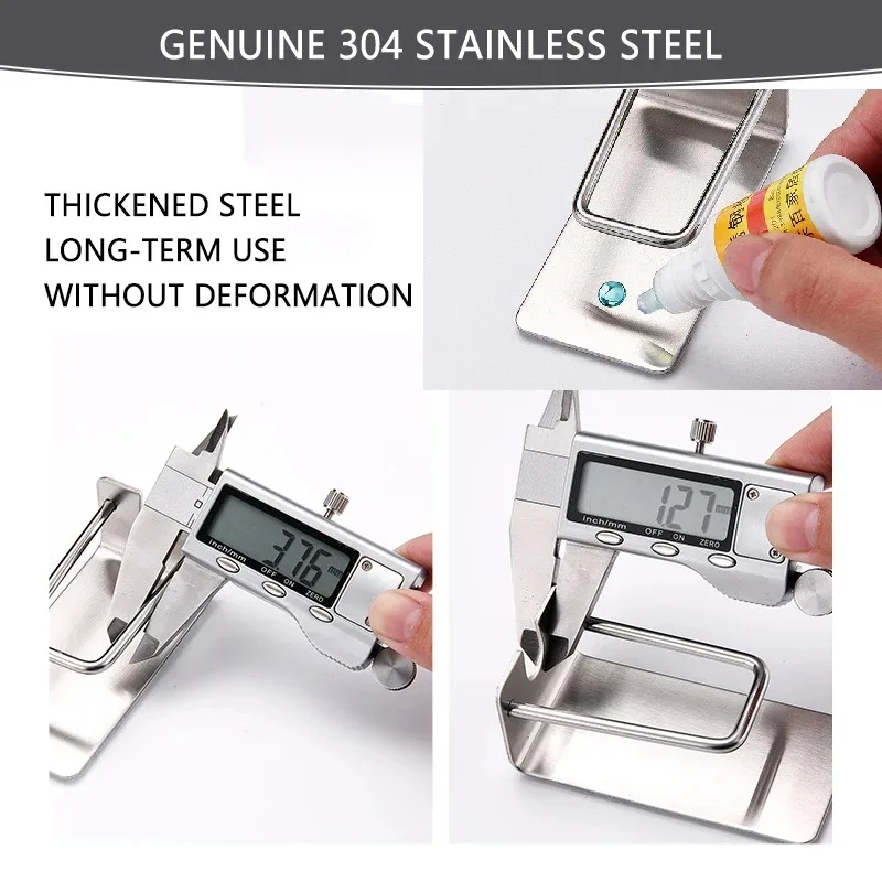 5Pcs Mouthwash Cup Metal Holder Toothbrush Holder Bathroom Perforation Free Wall Toothbrush Holder Hanging Storage Rack