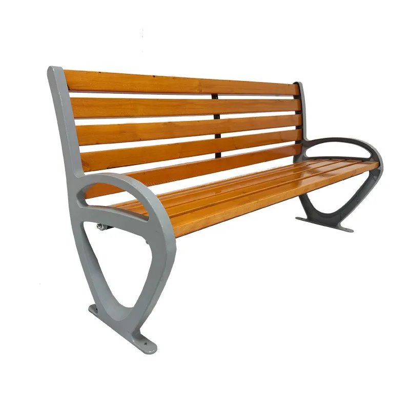Outdoor bench, outdoor leisure backrest anti-corrosive wrought-iron cast aluminum seat