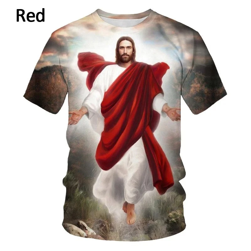 The Cross Fashion 3D T-shirt About Jesus Love Everyone Christian Men's T-shirt New Arrived Summer O Neck Short Sleeve Loose Tops