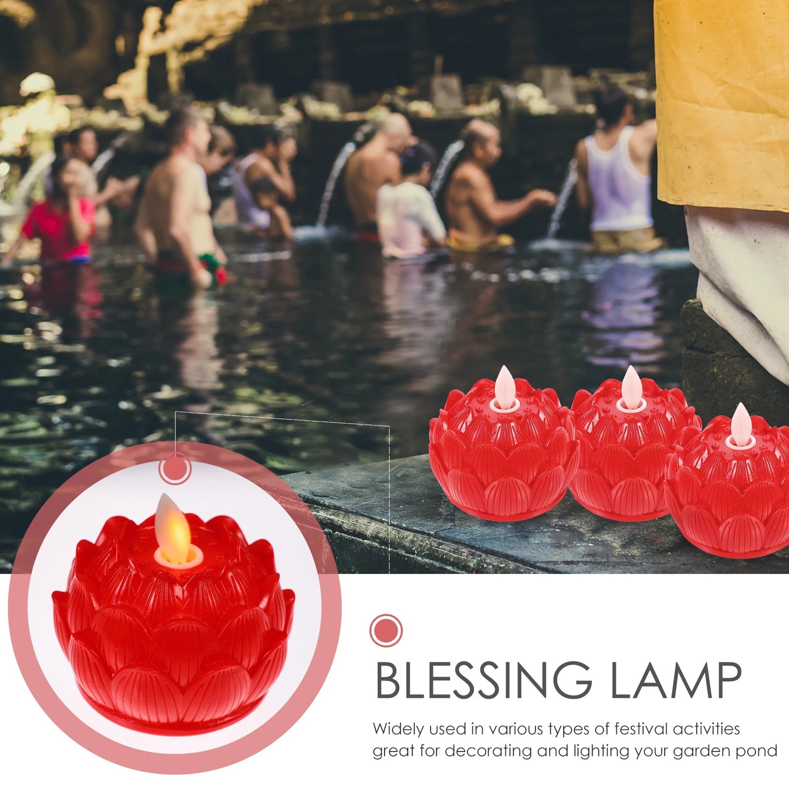 

6 Pcs Electronic Light Lotus Lamp Commemorate Flower Plastic Decorations