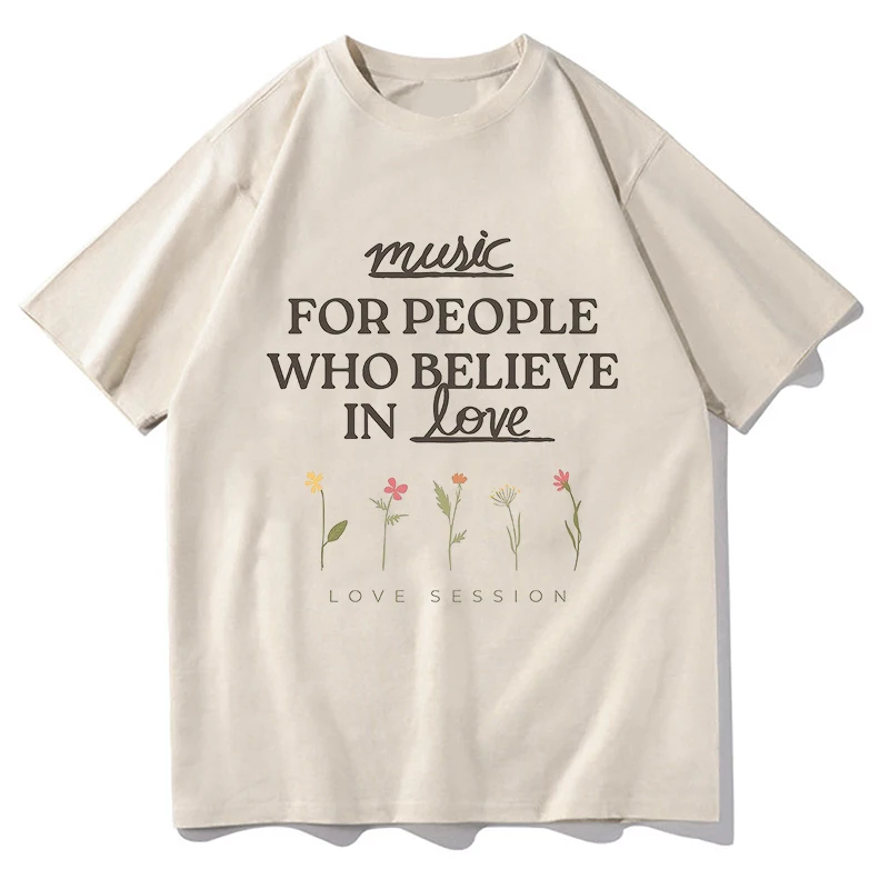 Джо Jonas Music for People Who Believe in Love Tour Футболка из стираного хлопка Футболка унисекс Топы с круглым вырезом и короткими рукавами Эстетические футболки