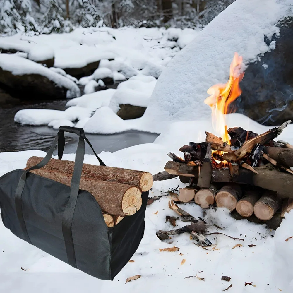 Heavy Duty Firewood Storage Bag Pet Carrier Firewood Carrier Canvas Tote Bag Camping Carry Bag Pet Toy Storage