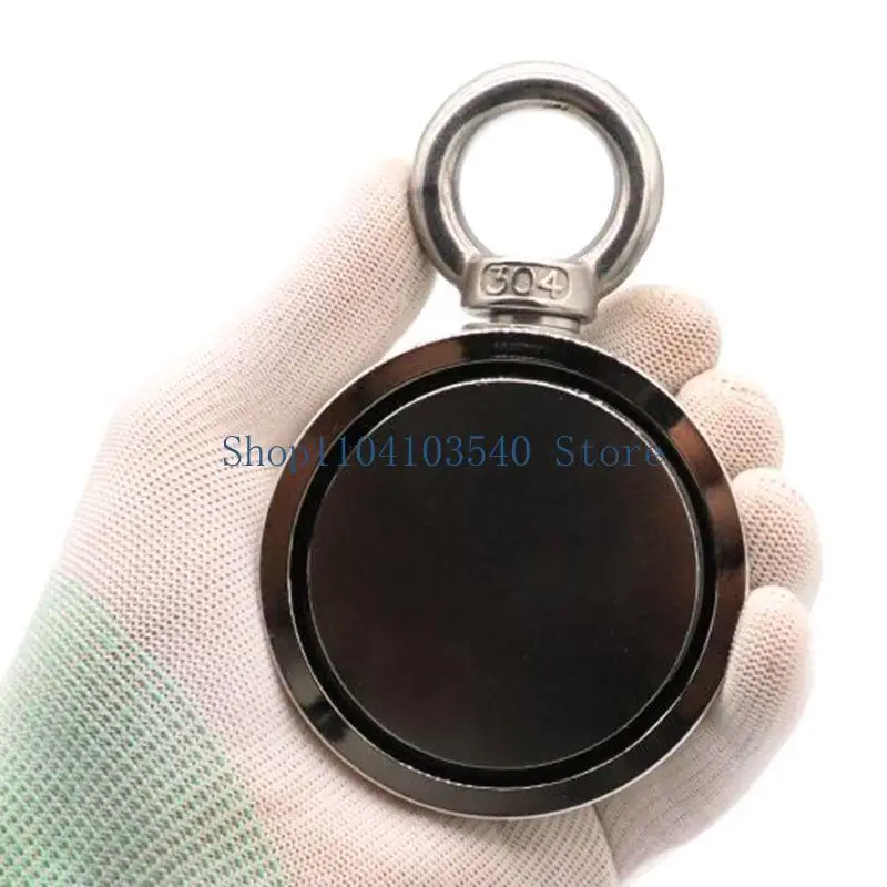 02DC 120Kg Dual Sides Magnet Strong Neodymium Permanent Fishing Magnets with 20m Braided Rope for Salvage
